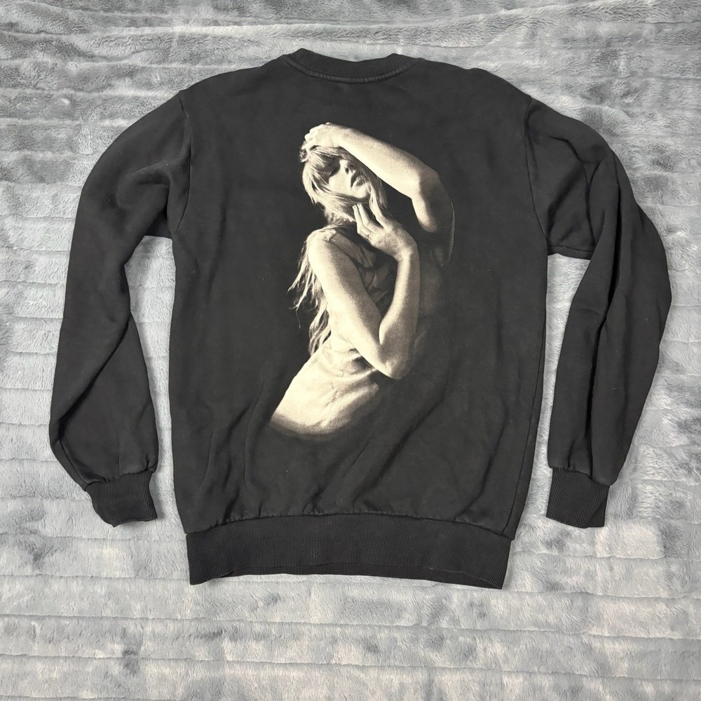 Taylor Swift The Tortured Poets Department TTPD Black Graphic Sweatshirt Small